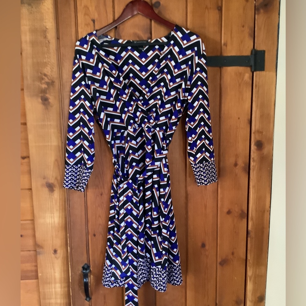 Inc international concepts midi dress Retro Mod geometric Large L women’s